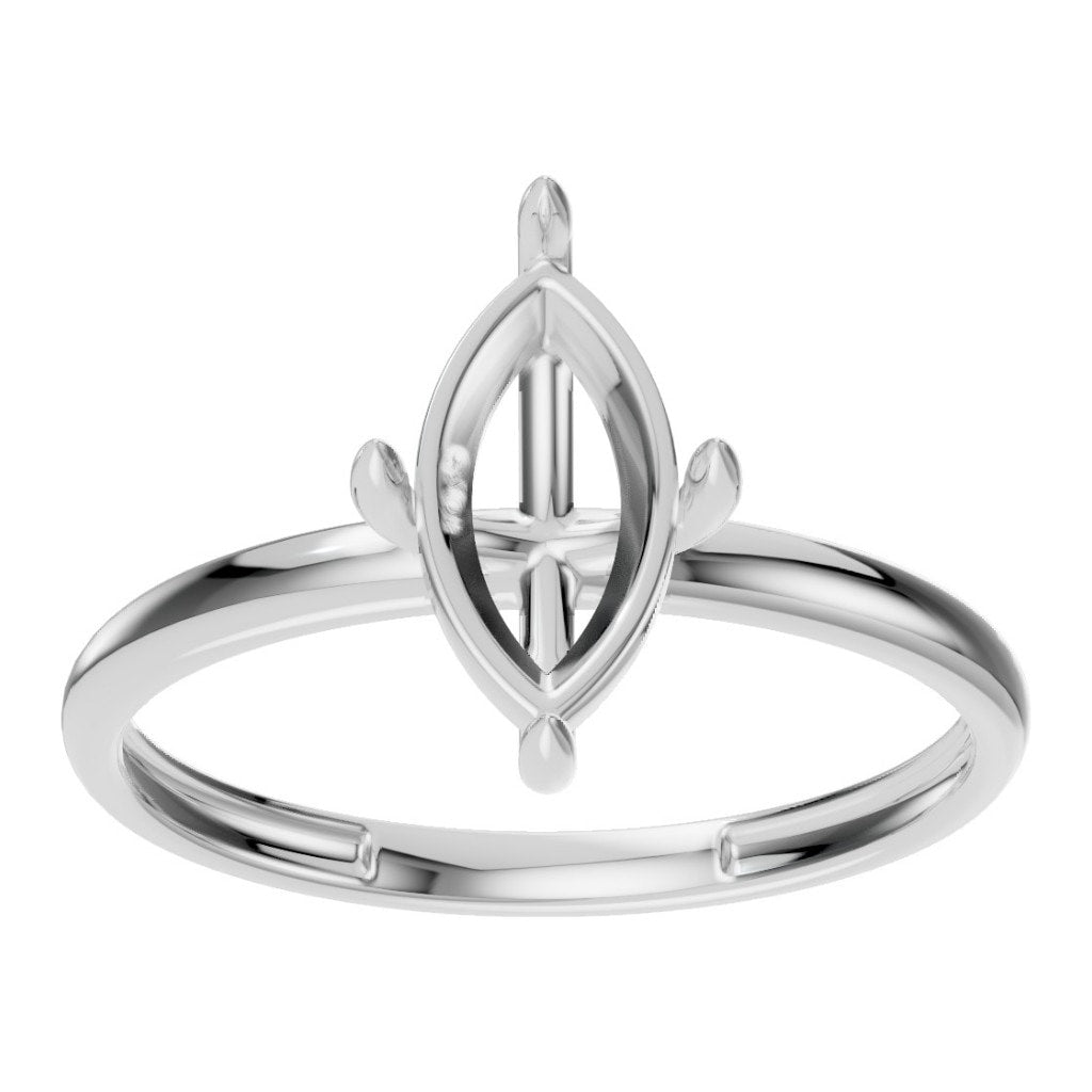RI-9390 White Gold Ring UNSET - Front View