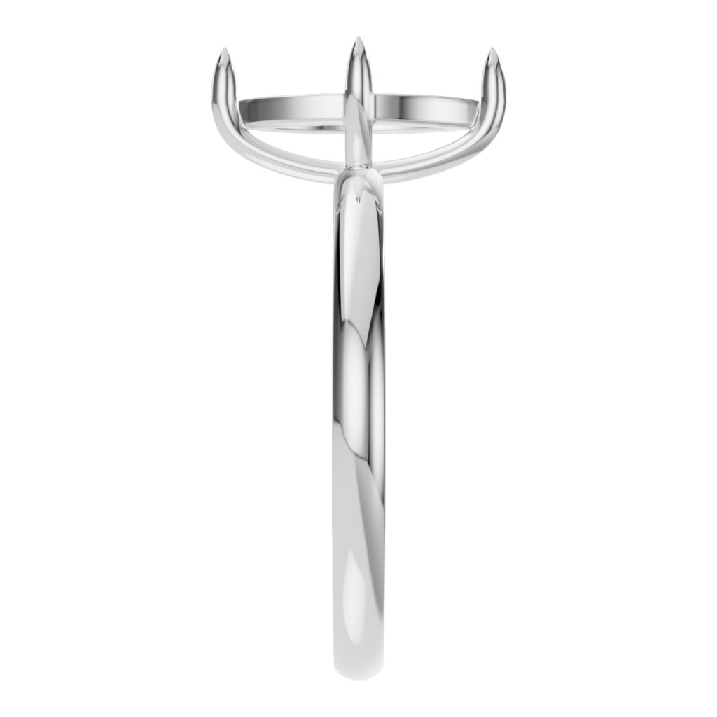 RI-9390 White Gold Ring UNSET - Side View