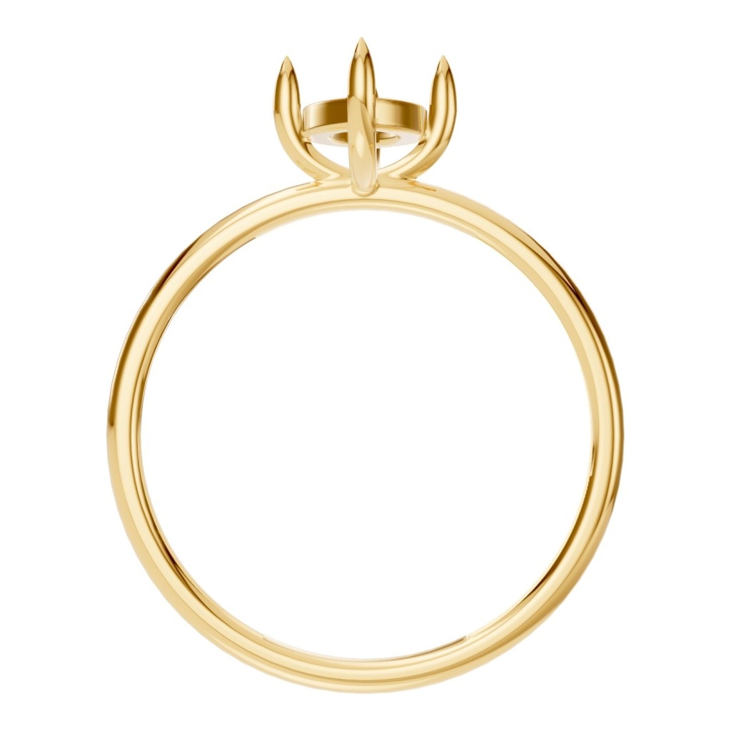RI-9390 Yellow Gold Ring UNSET - Top View