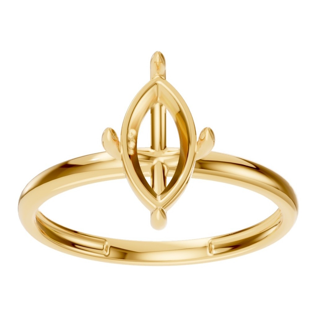 RI-9390 Yellow Gold Ring UNSET - Front View