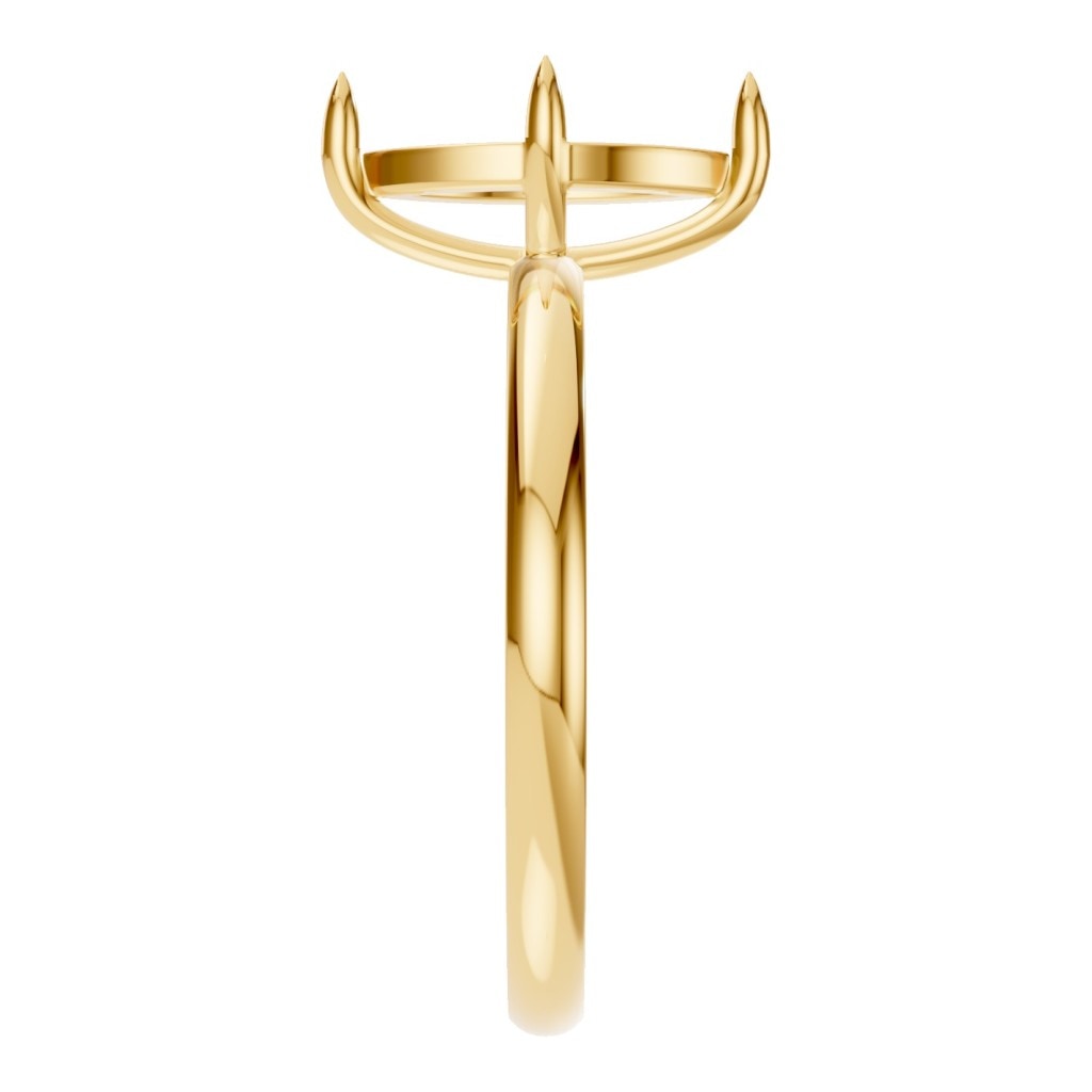 RI-9390 Yellow Gold Ring UNSET - Side View