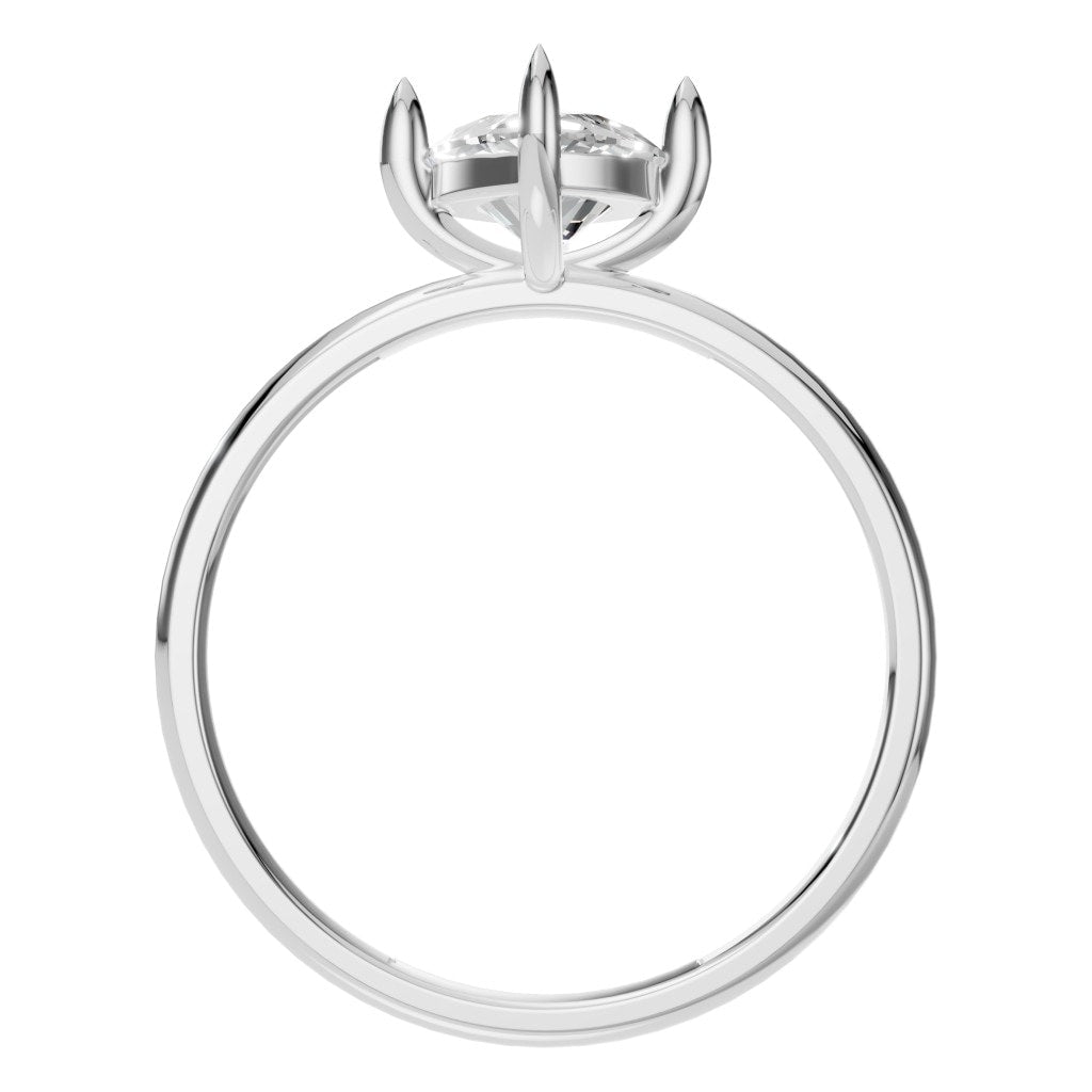 RI-9390 White Gold Ring SET - Top View