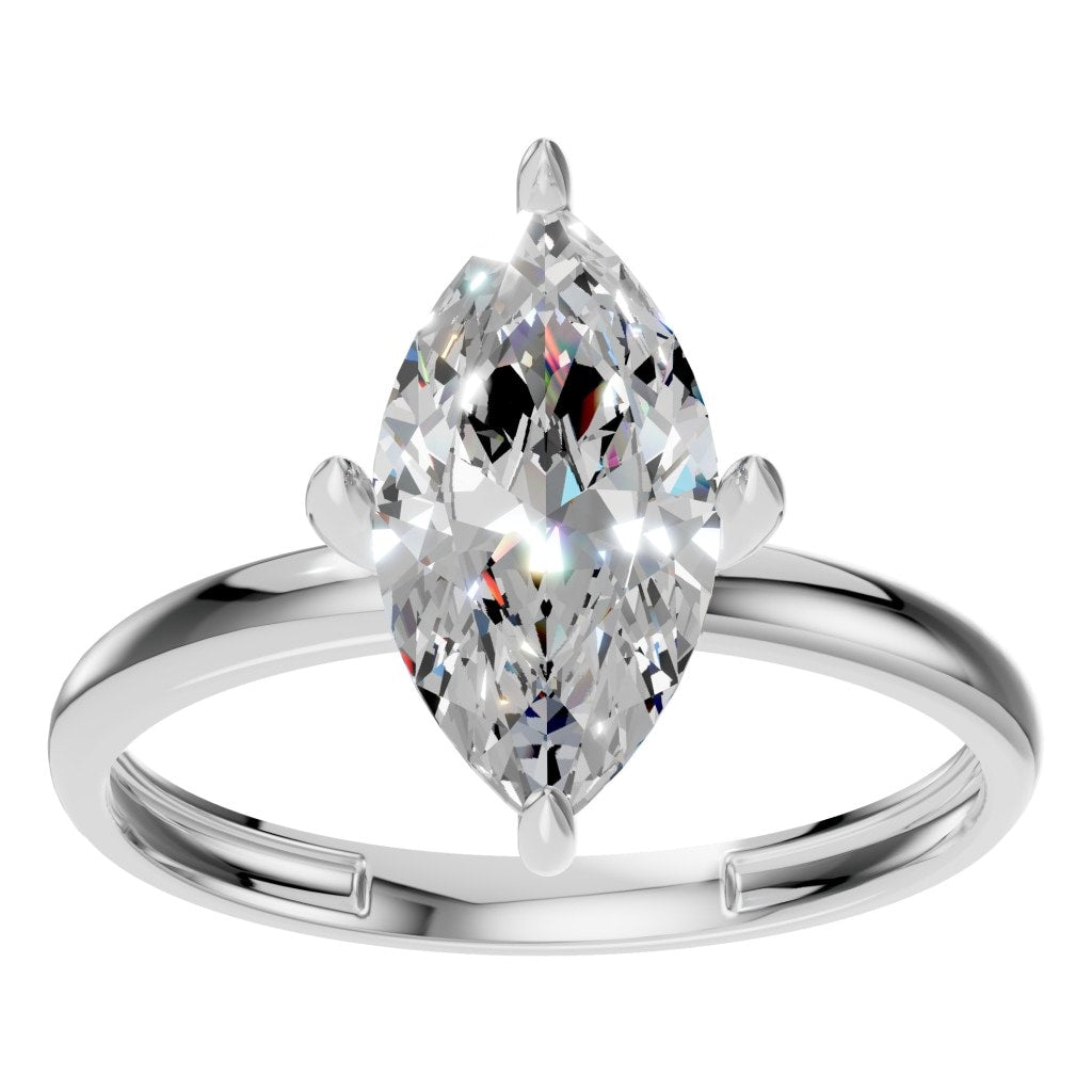 RI-9390 White Gold Ring SET - Front View