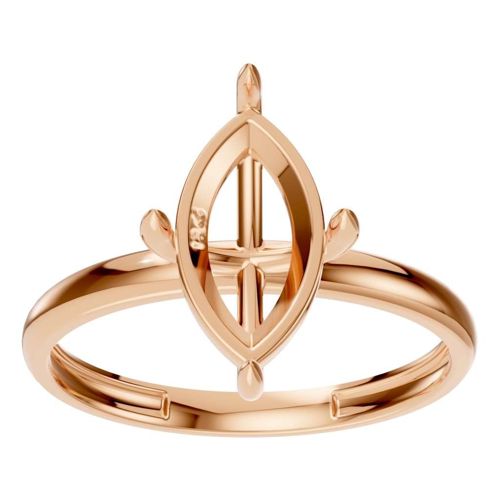 RI-9390 Rose Gold Ring UNSET - Front View