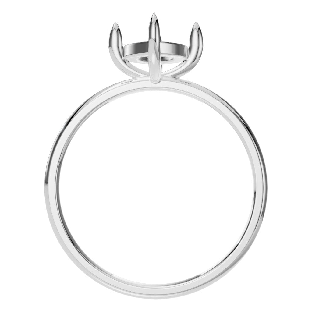 RI-9390 White Gold Ring UNSET - Top View