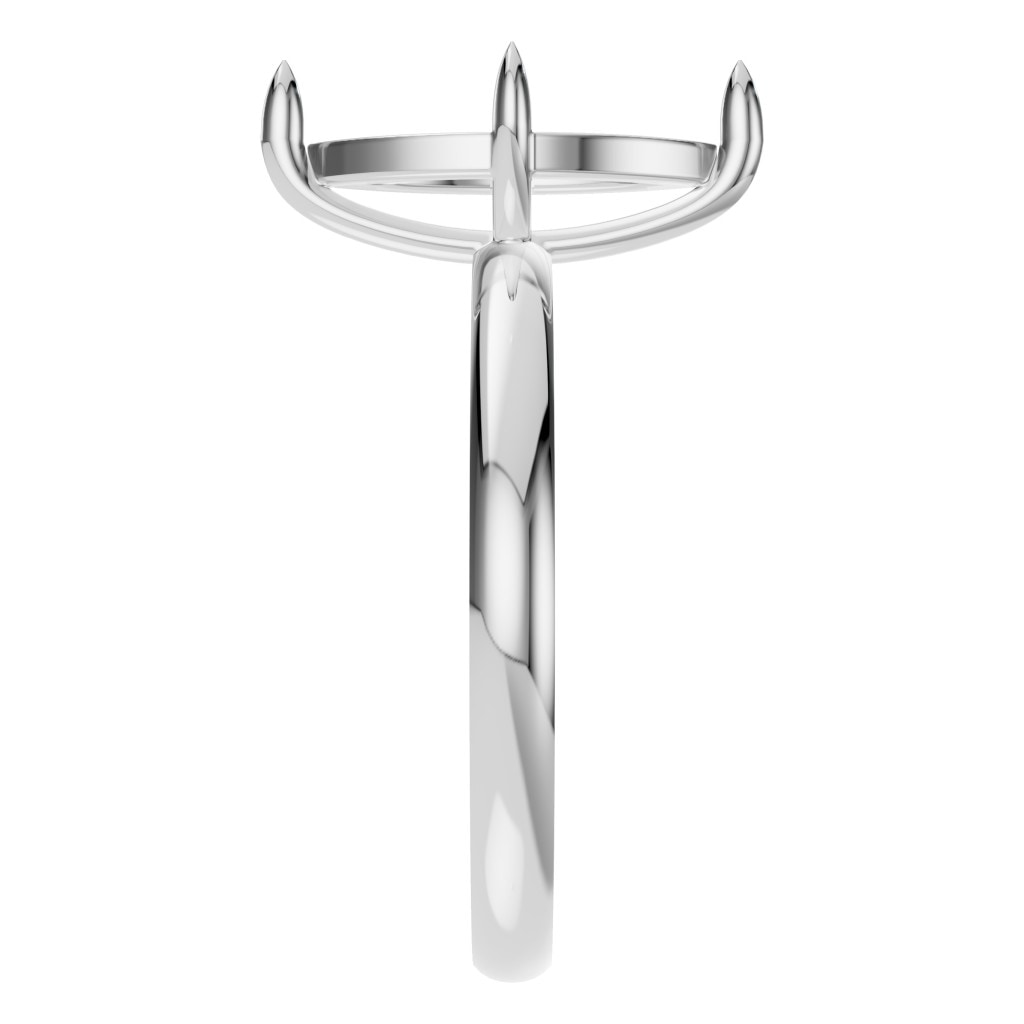 RI-9390 White Gold Ring UNSET - Side View