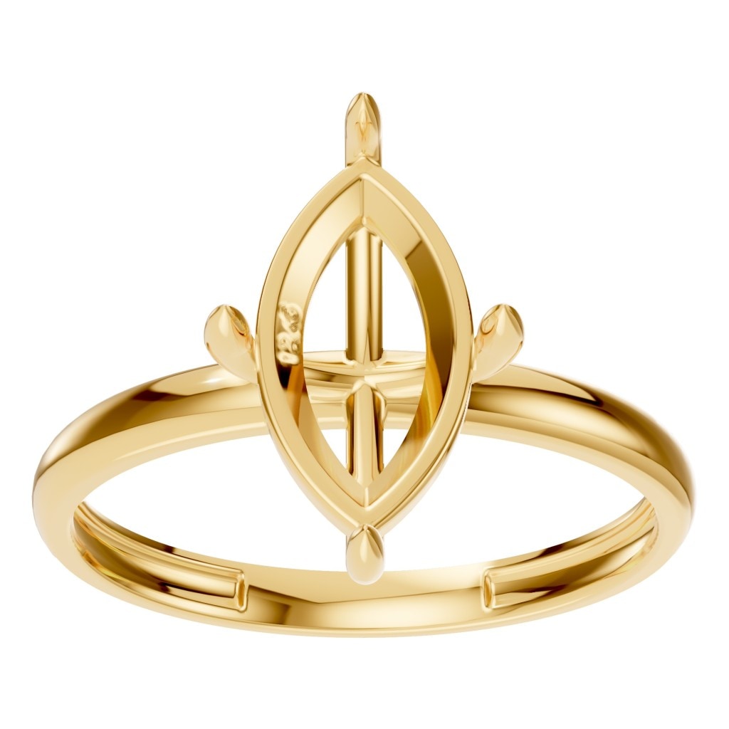 RI-9390 Yellow Gold Ring UNSET - Front View
