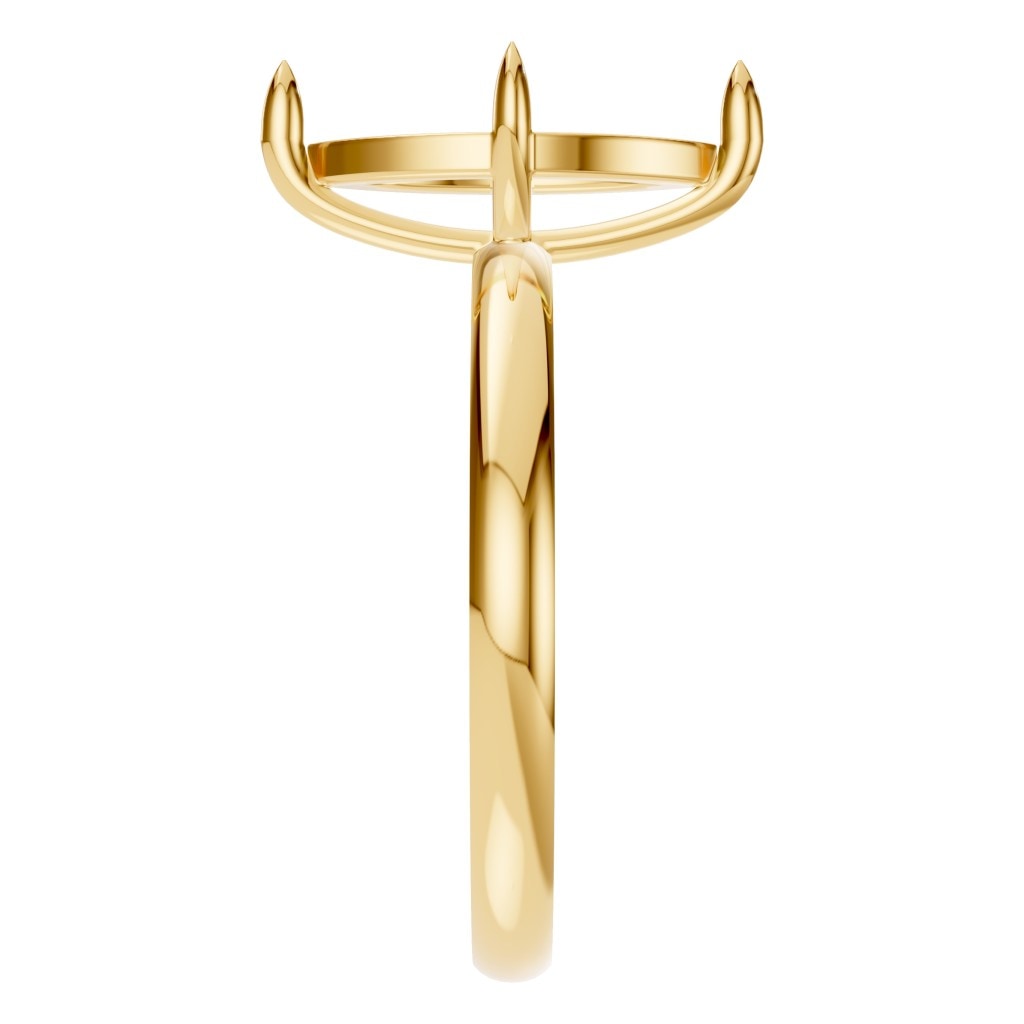 RI-9390 Yellow Gold Ring UNSET - Side View