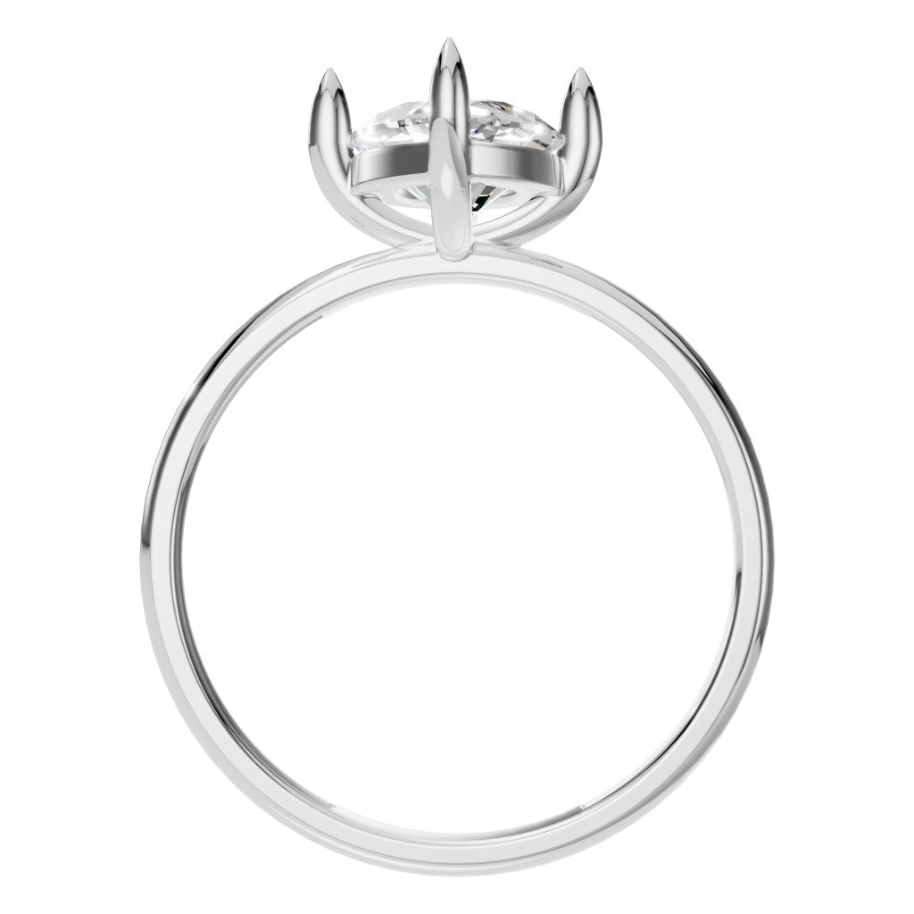 RI-9390 White Gold Ring SET - Top View