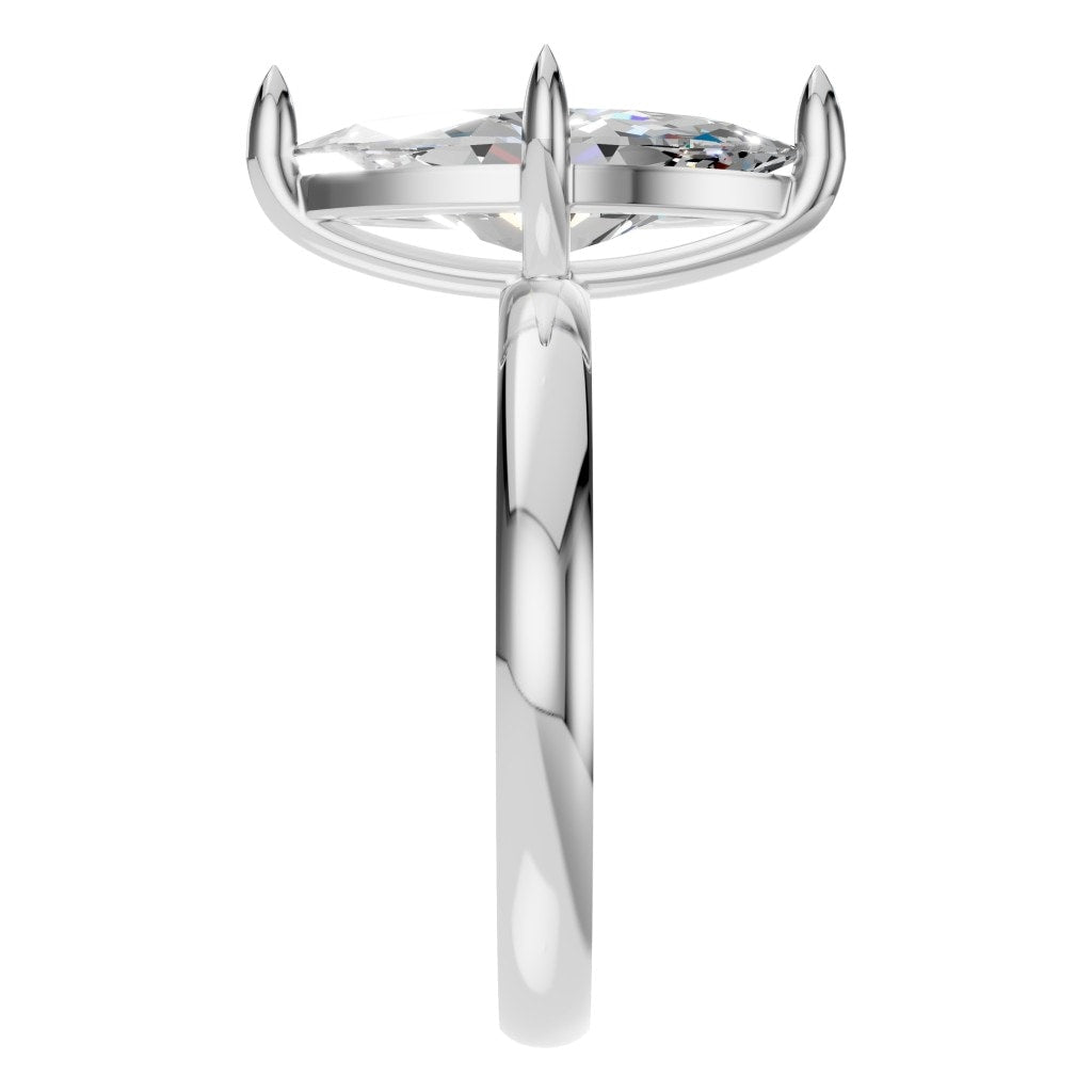 RI-9390 White Gold Ring SET - Side View