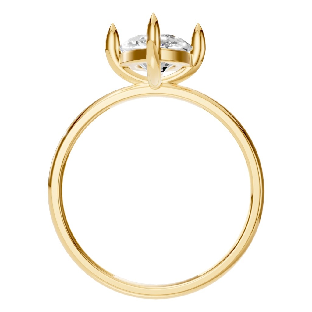RI-9390 Yellow Gold Ring SET - Top View