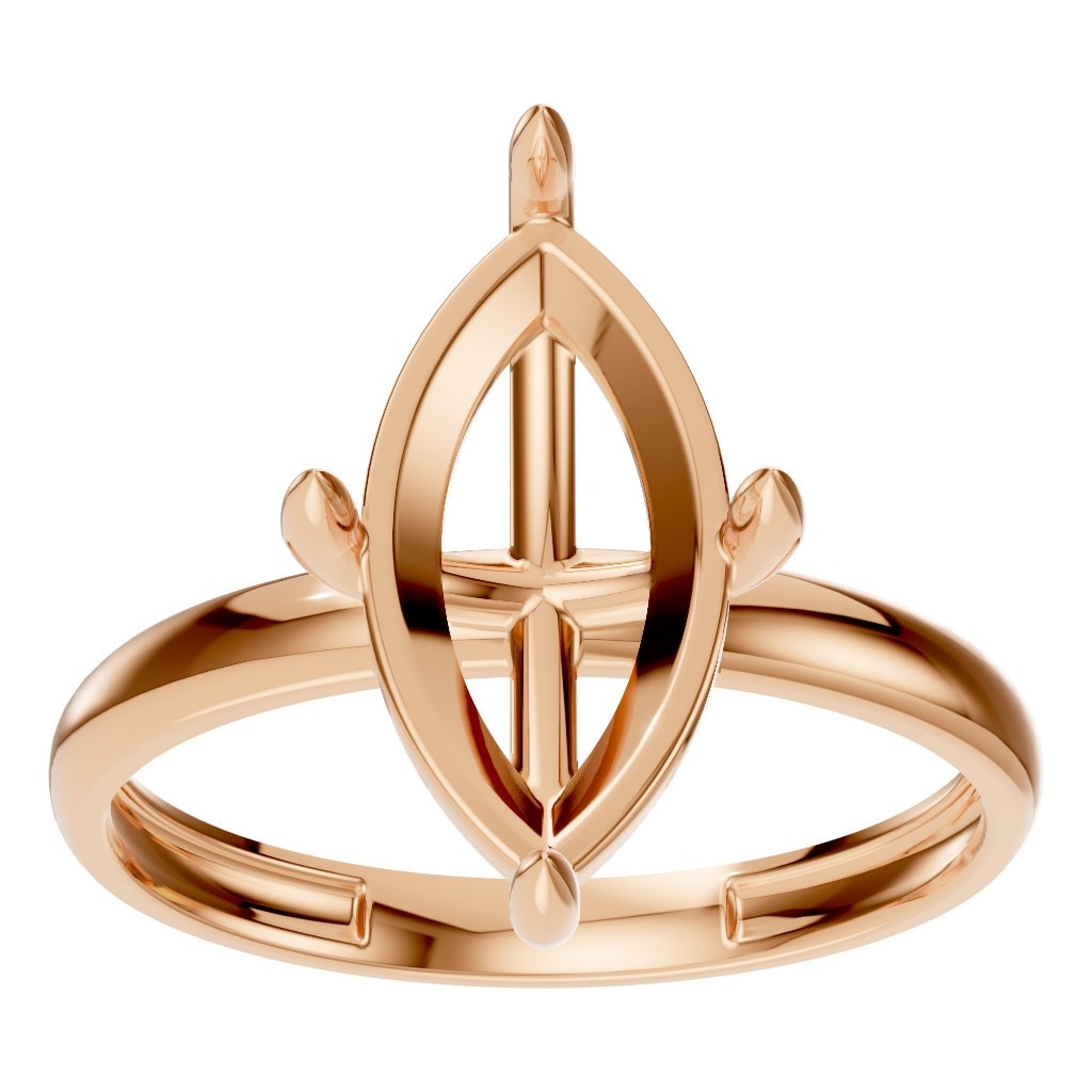 RI-9390 Rose Gold Ring UNSET - Front View
