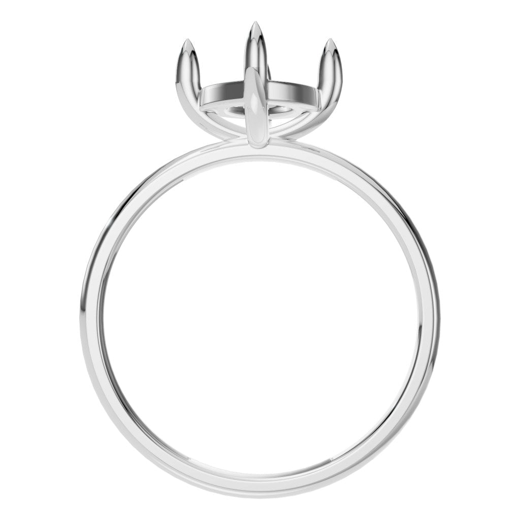 RI-9390 White Gold Ring UNSET - Top View