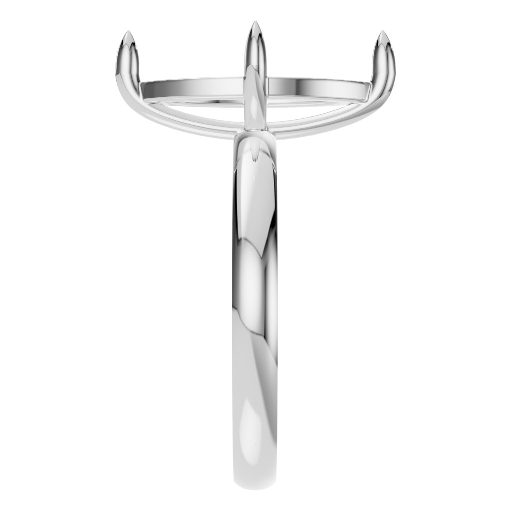 RI-9390 White Gold Ring UNSET - Side View