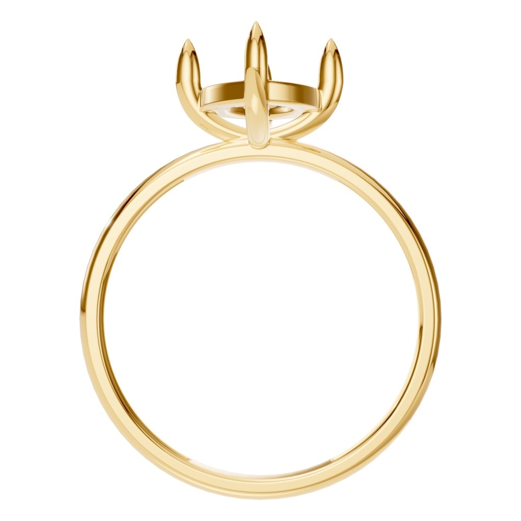 RI-9390 Yellow Gold Ring UNSET - Top View