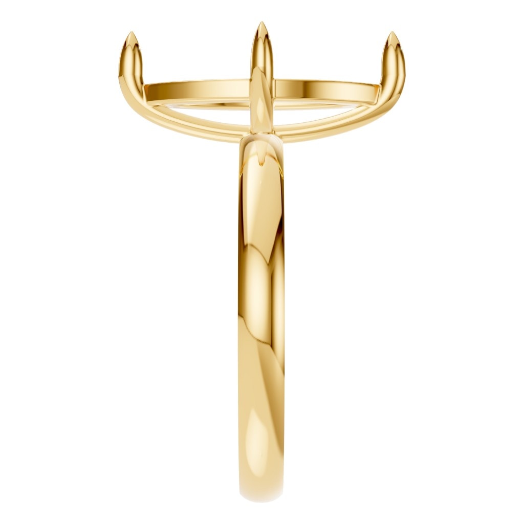 RI-9390 Yellow Gold Ring UNSET - Side View