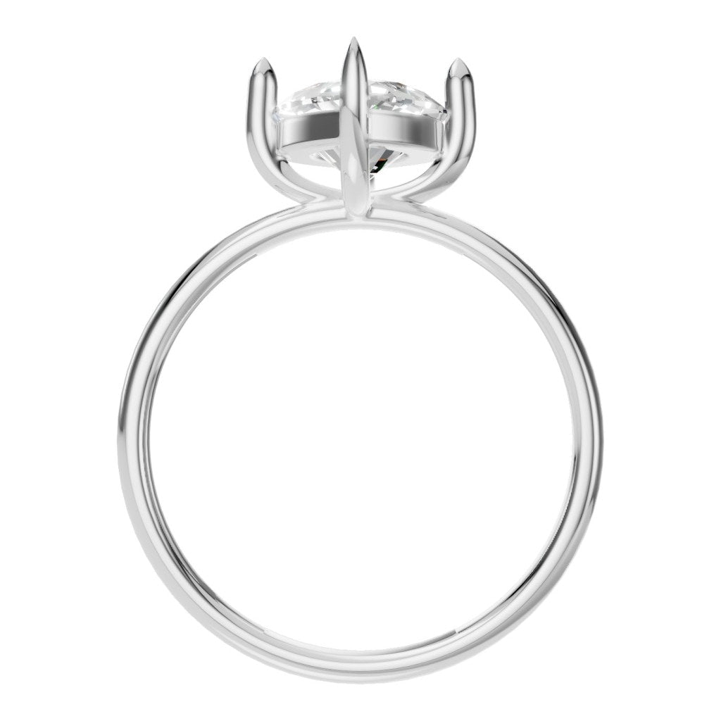 RI-9390 White Gold Ring SET - Top View