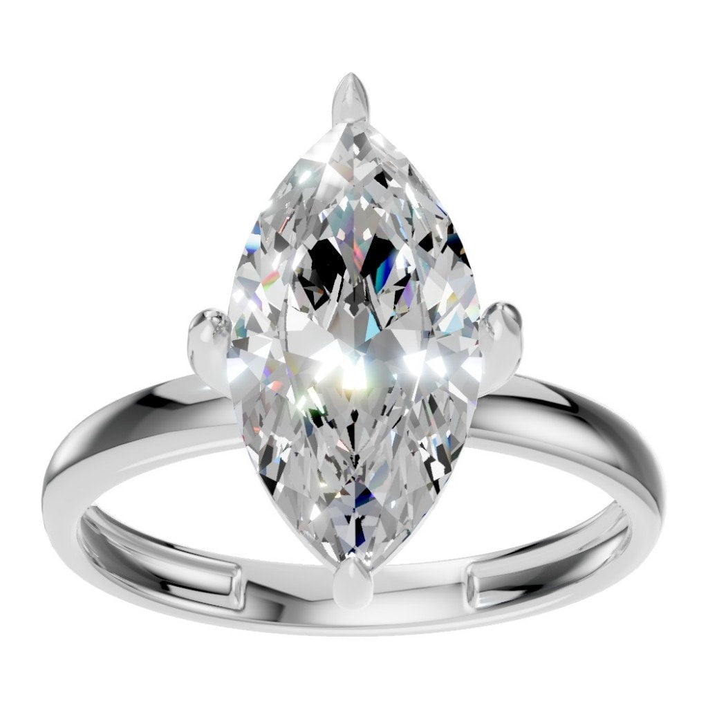 RI-9390 White Gold Ring SET - Front View