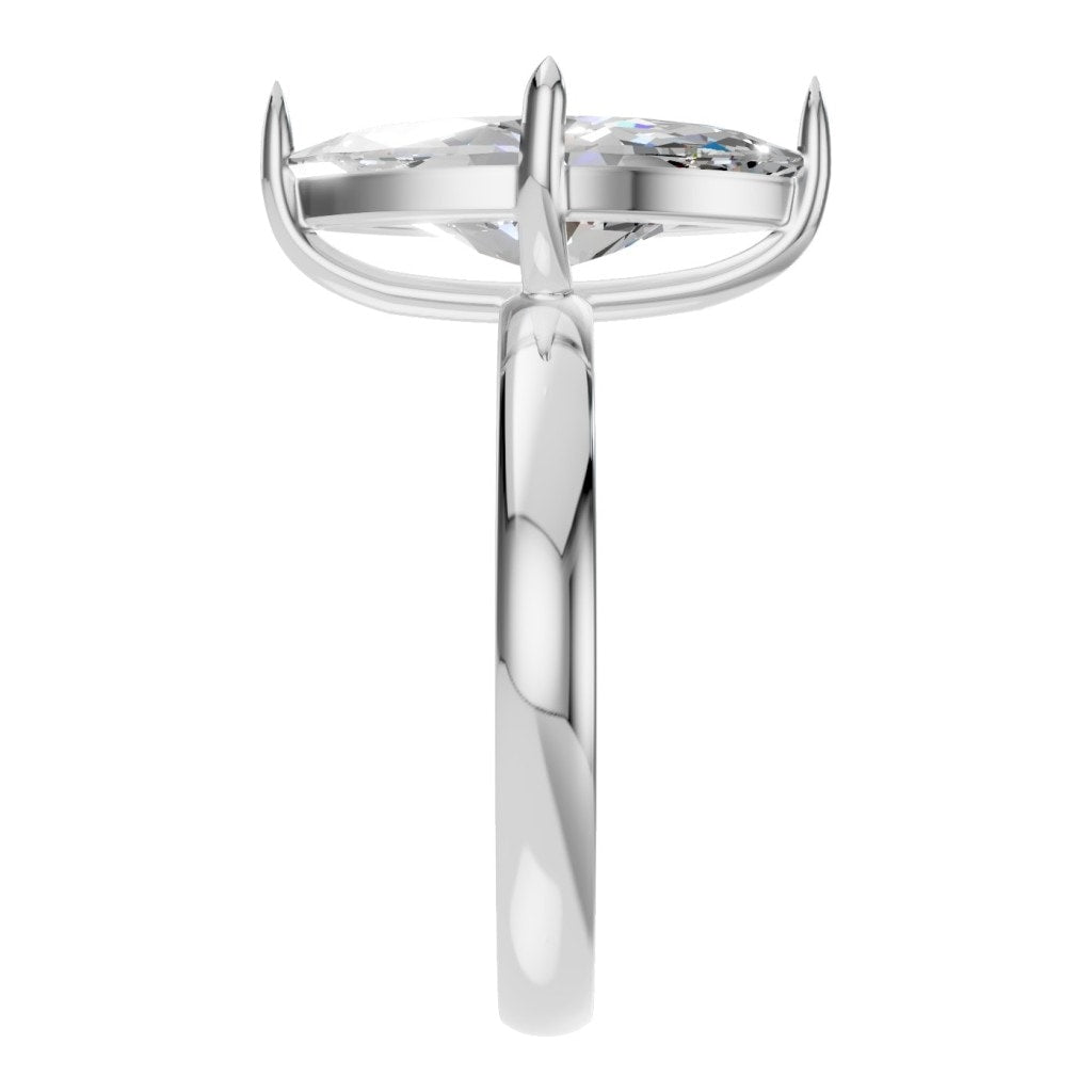 RI-9390 White Gold Ring SET - Side View