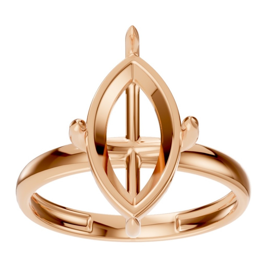 RI-9390 Rose Gold Ring UNSET - Front View