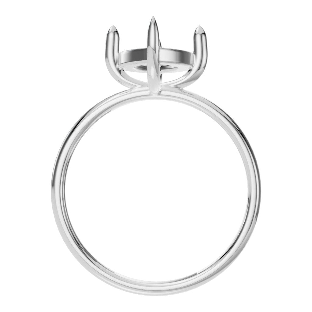 RI-9390 White Gold Ring UNSET - Top View