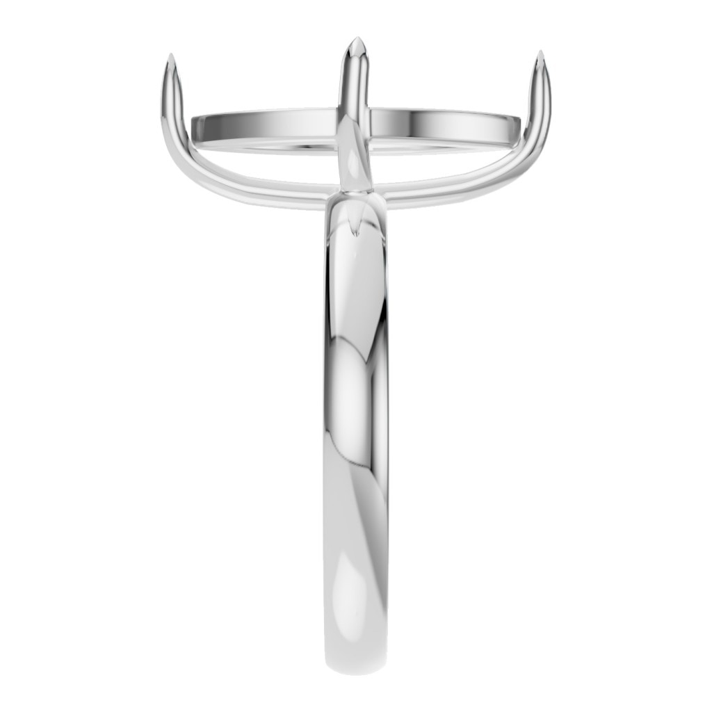 RI-9390 White Gold Ring UNSET - Side View