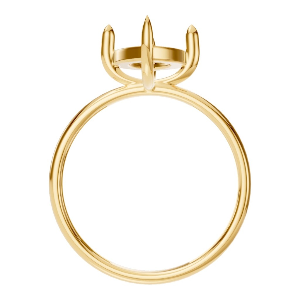 RI-9390 Yellow Gold Ring UNSET - Top View