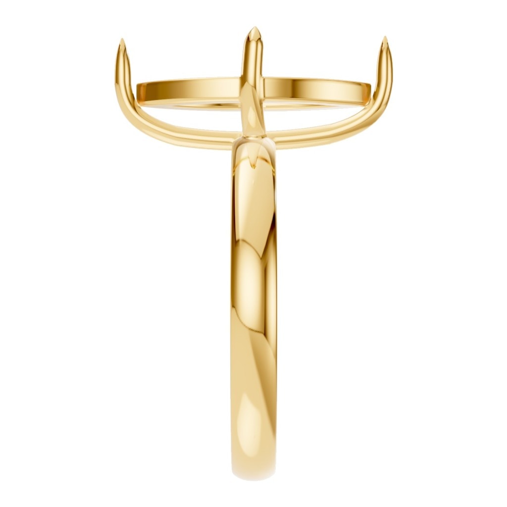 RI-9390 Yellow Gold Ring UNSET - Side View