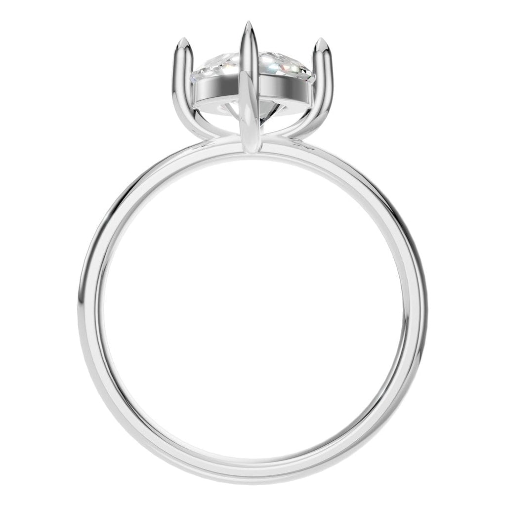 RI-9390 White Gold Ring SET - Top View