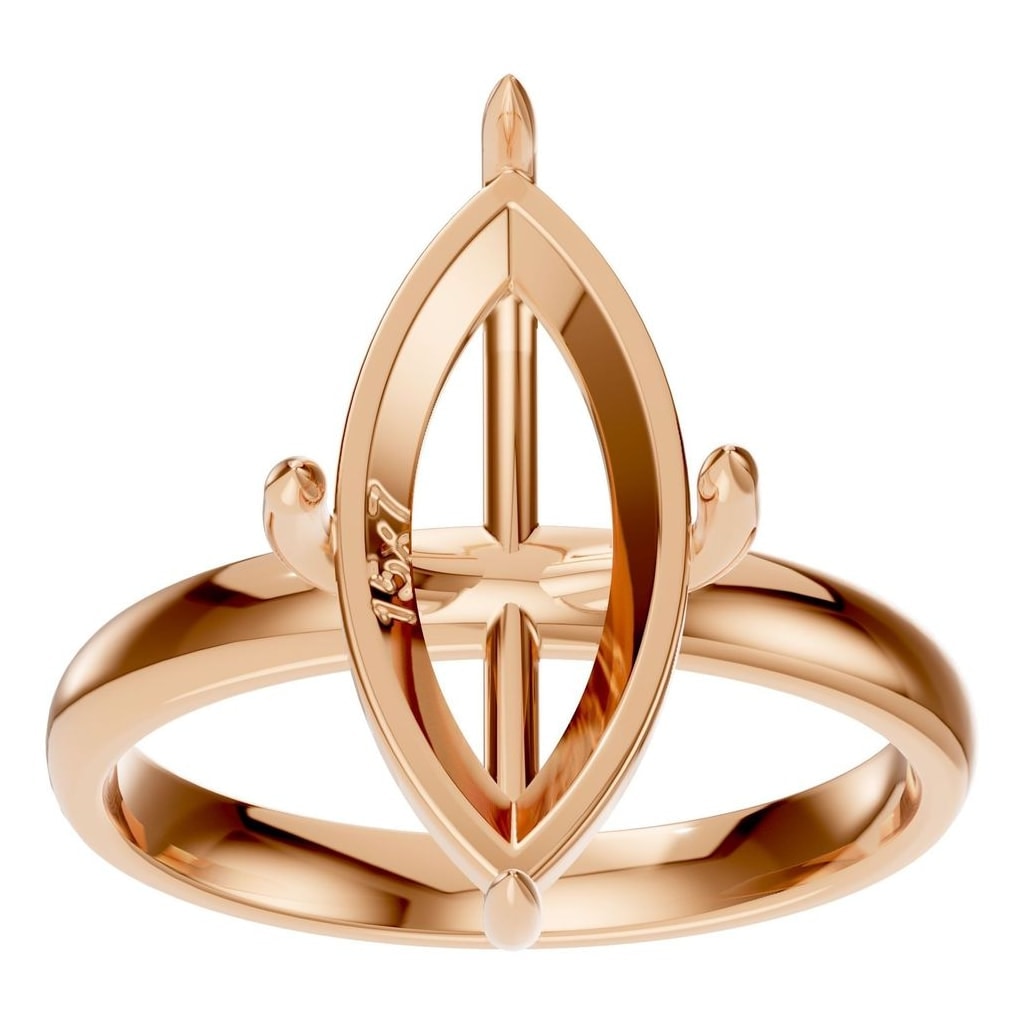 RI-9390 Rose Gold Ring UNSET - Front View