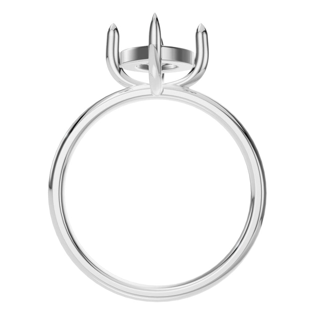 RI-9390 White Gold Ring UNSET - Top View