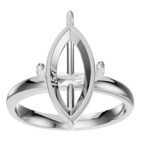 RI-9390 White Gold Ring UNSET - Front View