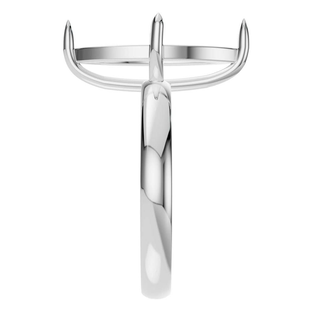 RI-9390 White Gold Ring UNSET - Side View