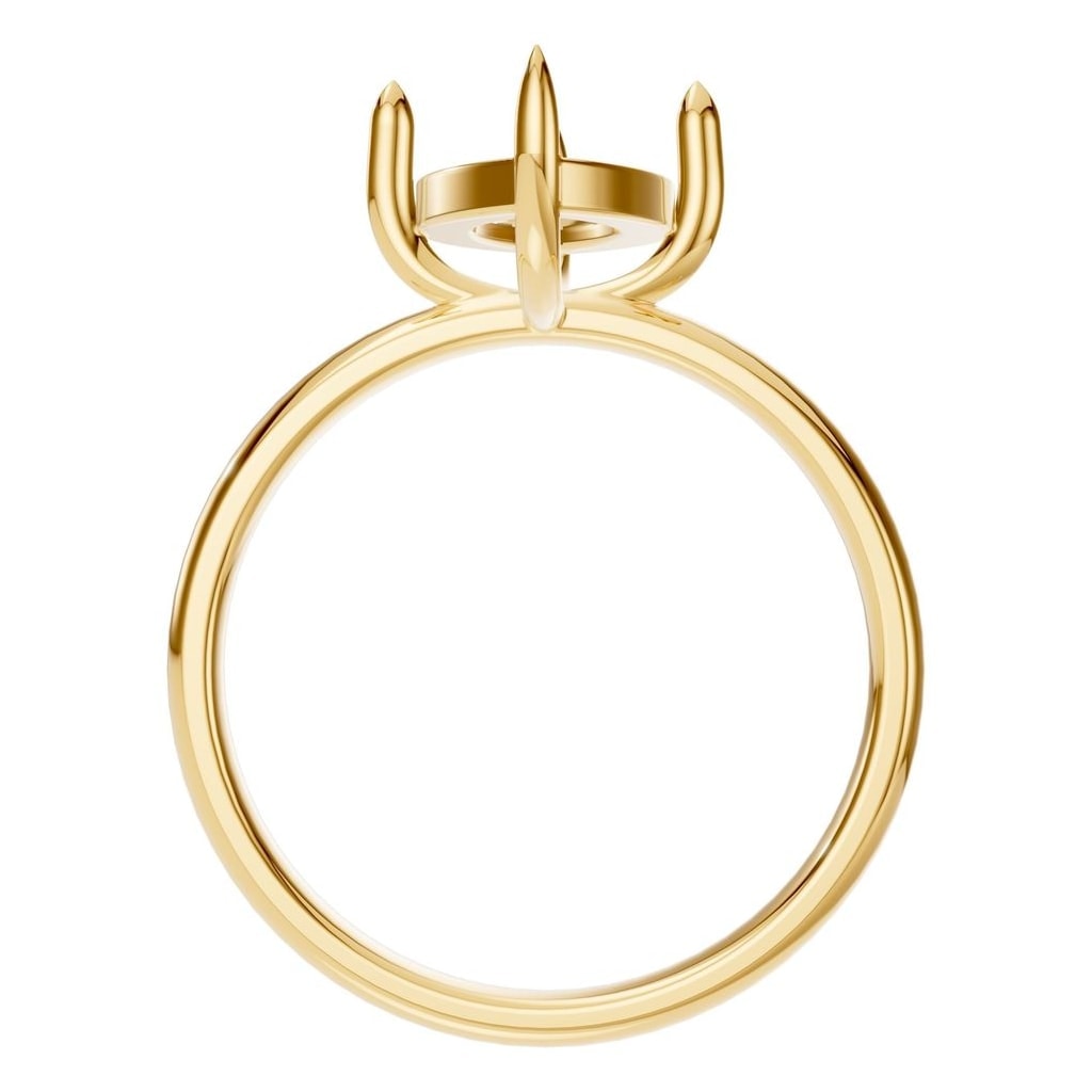 RI-9390 Yellow Gold Ring UNSET - Top View