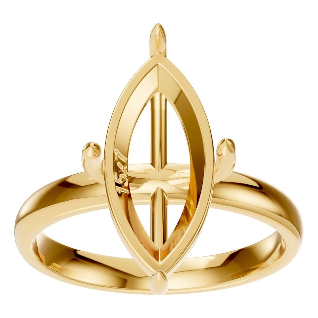 RI-9390 Yellow Gold Ring UNSET - Front View