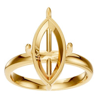 RI-9390 Yellow Gold Ring UNSET - Front View