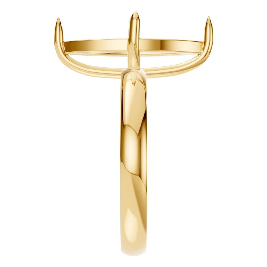 RI-9390 Yellow Gold Ring UNSET - Side View