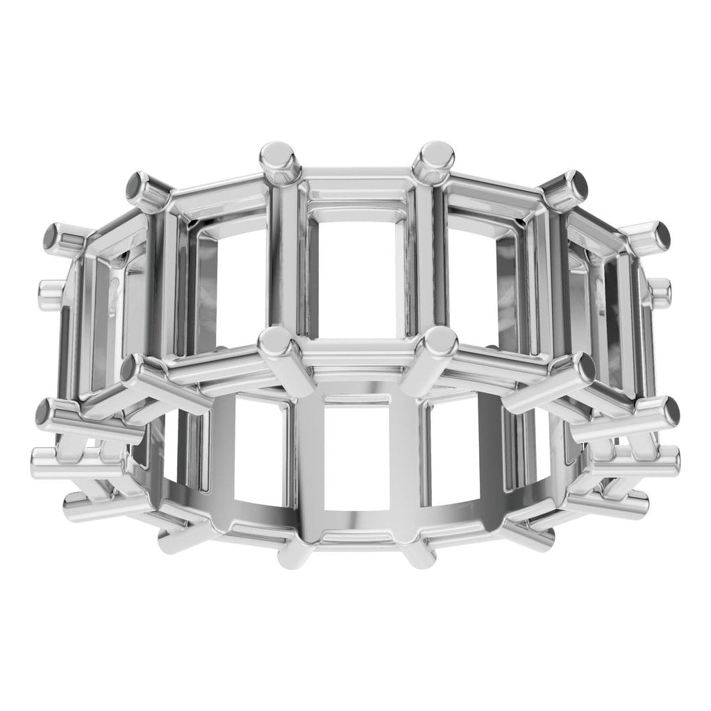 RI-9406 White Gold Ring UNSET - Front View