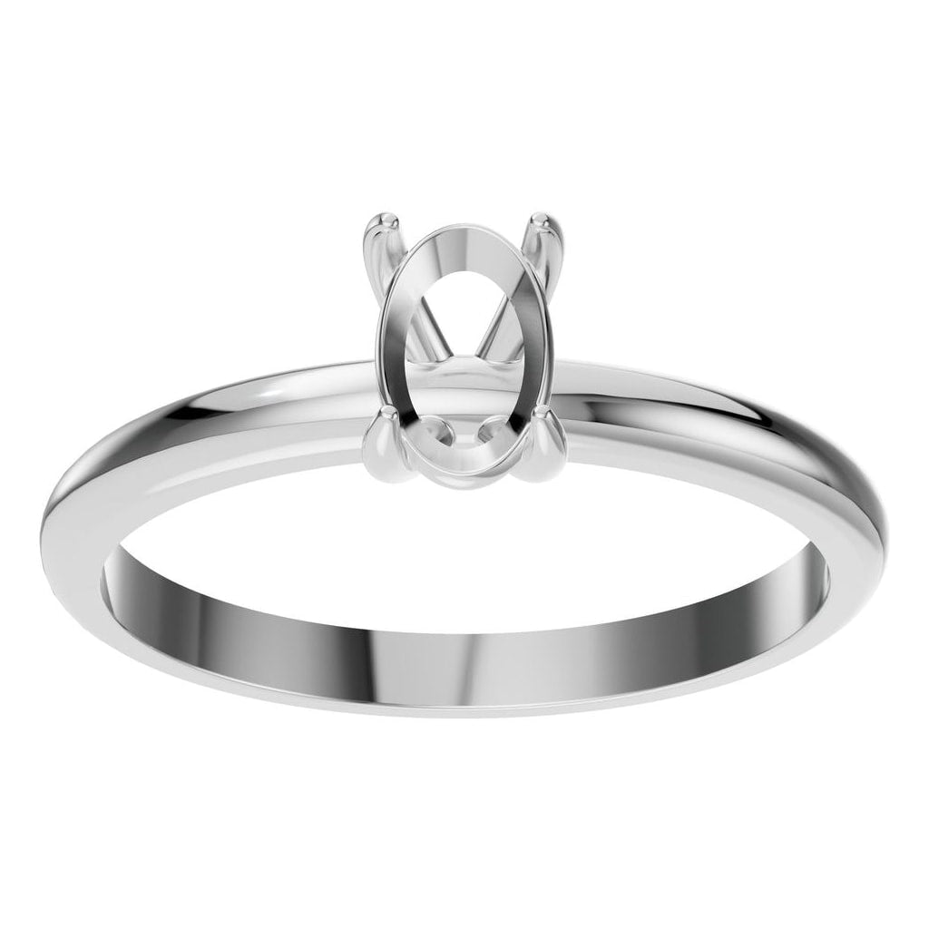 RI-9495 White Gold Ring UNSET - Front View