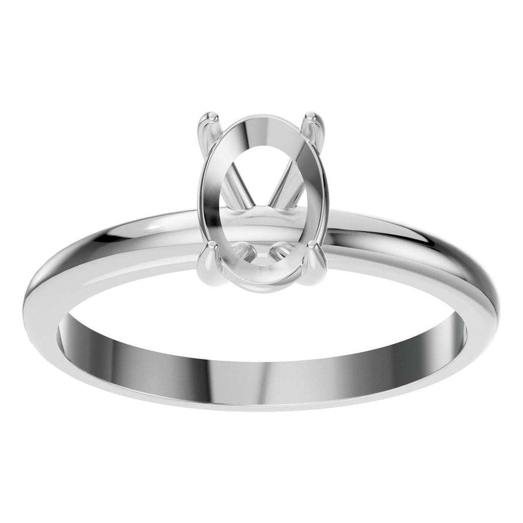 RI-9495 White Gold Ring UNSET - Front View