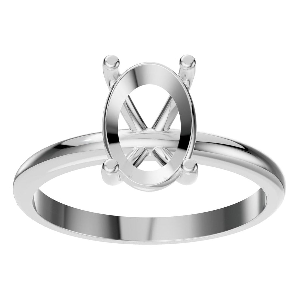 RI-9495 White Gold Ring UNSET - Front View