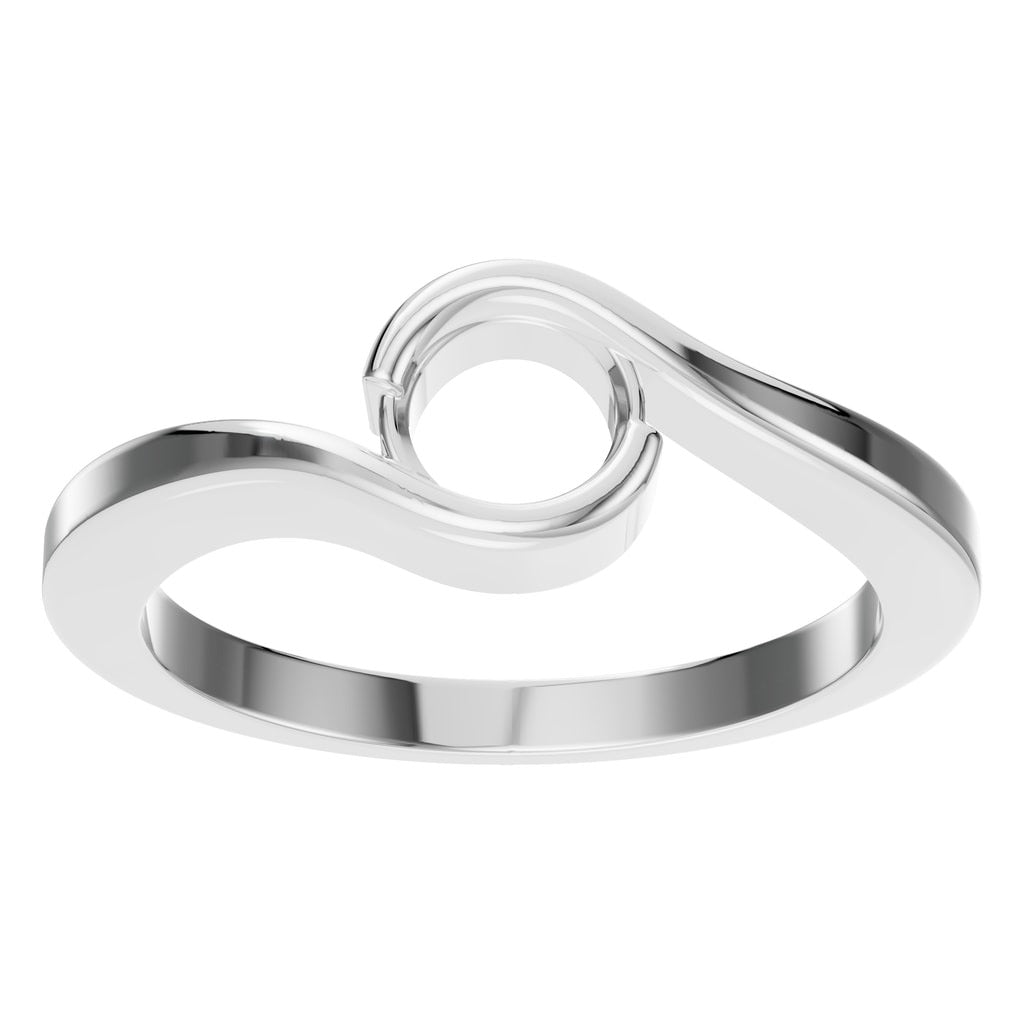 RI-9501 White Gold Ring UNSET - Front View