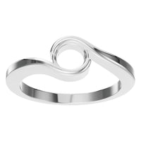 RI-9501 White Gold Ring UNSET - Front View