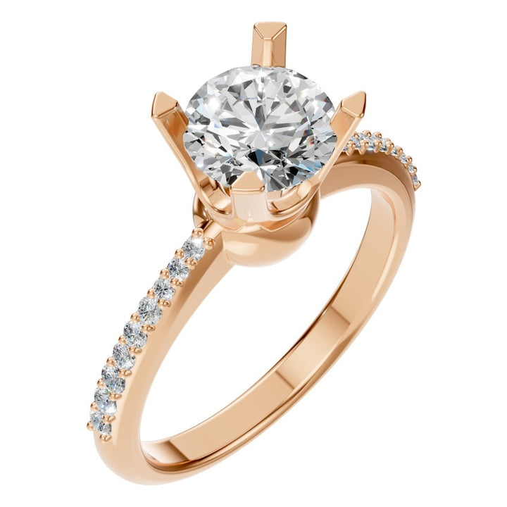 Accented Solitaire Ring Mounting - Round 6.00-7.00mm