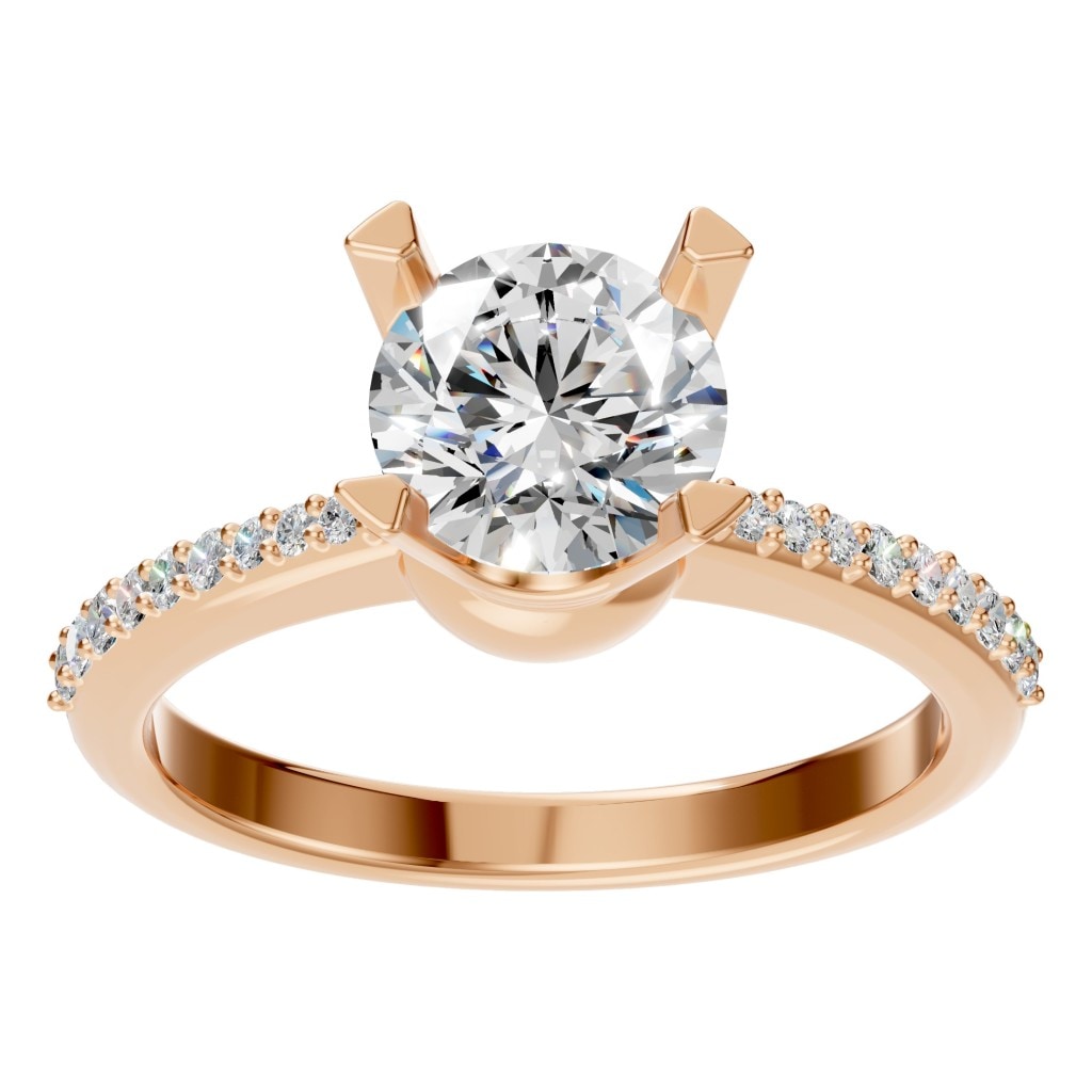 RI-9510 Rose Gold Ring SET - Front View