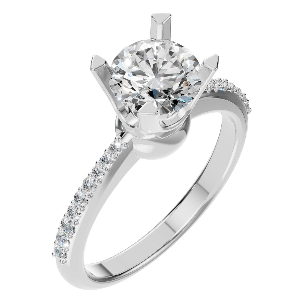 RI-9510 White Gold Ring SET - Main View