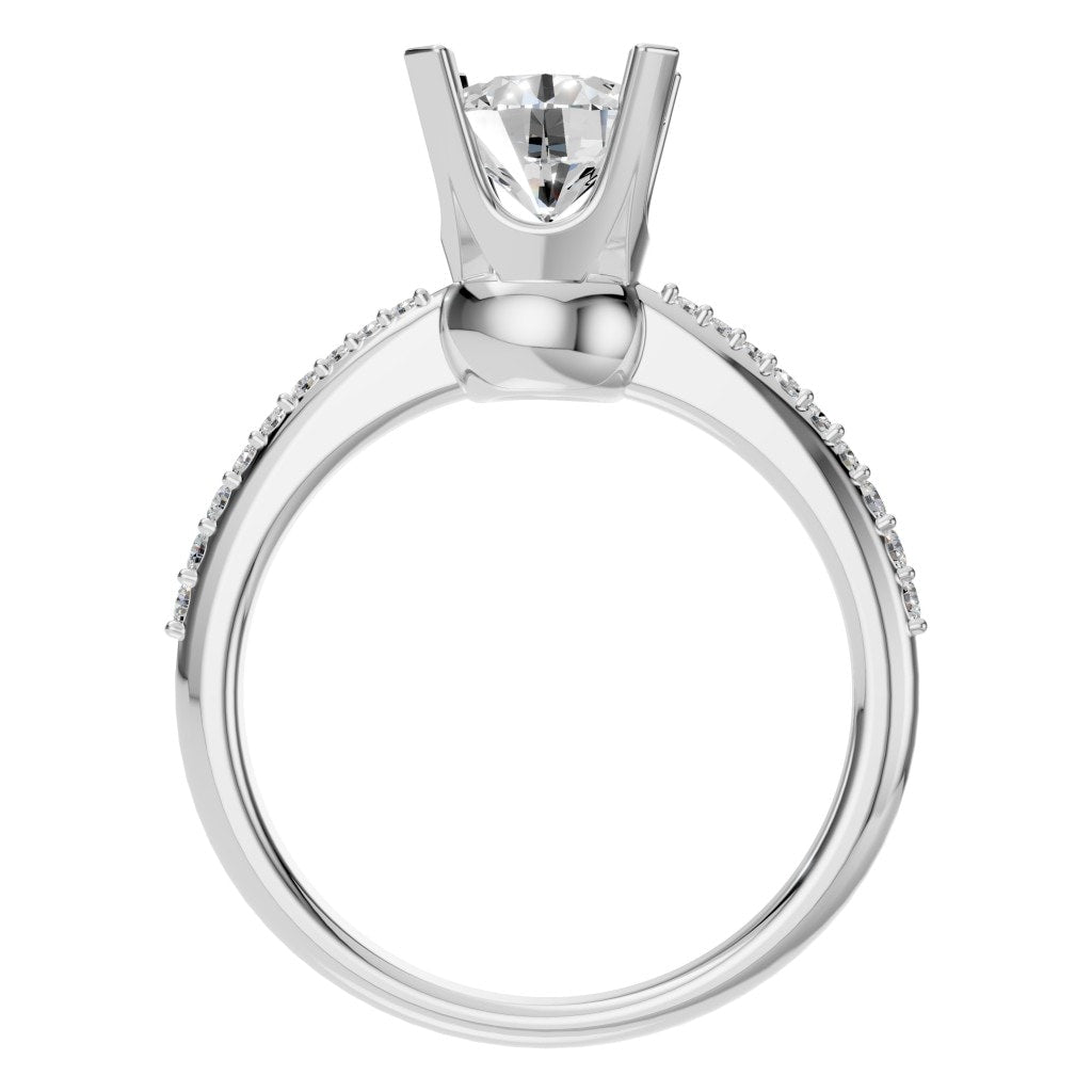 RI-9510 White Gold Ring SET - Top View