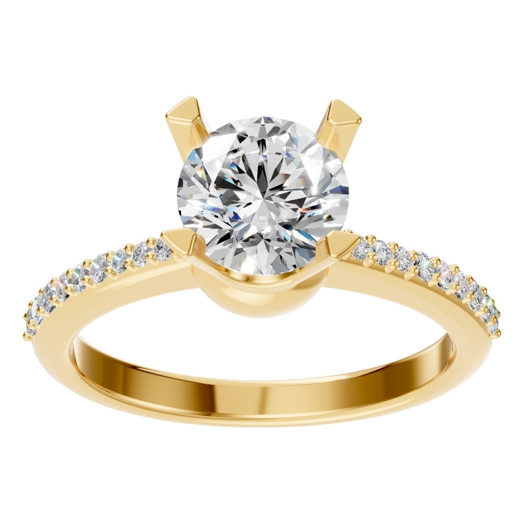 RI-9510 Yellow Gold Ring SET - Front View