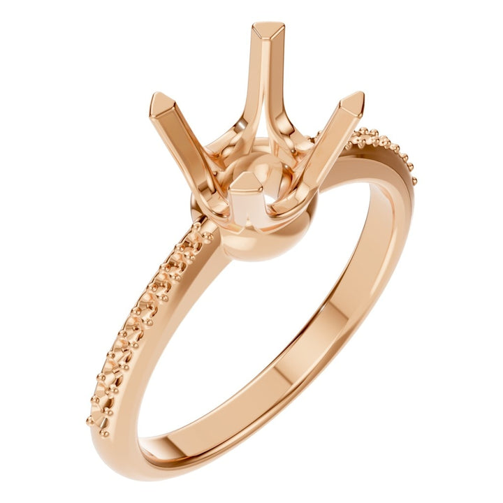 Accented Solitaire Ring Mounting - Round 6.00-7.00mm