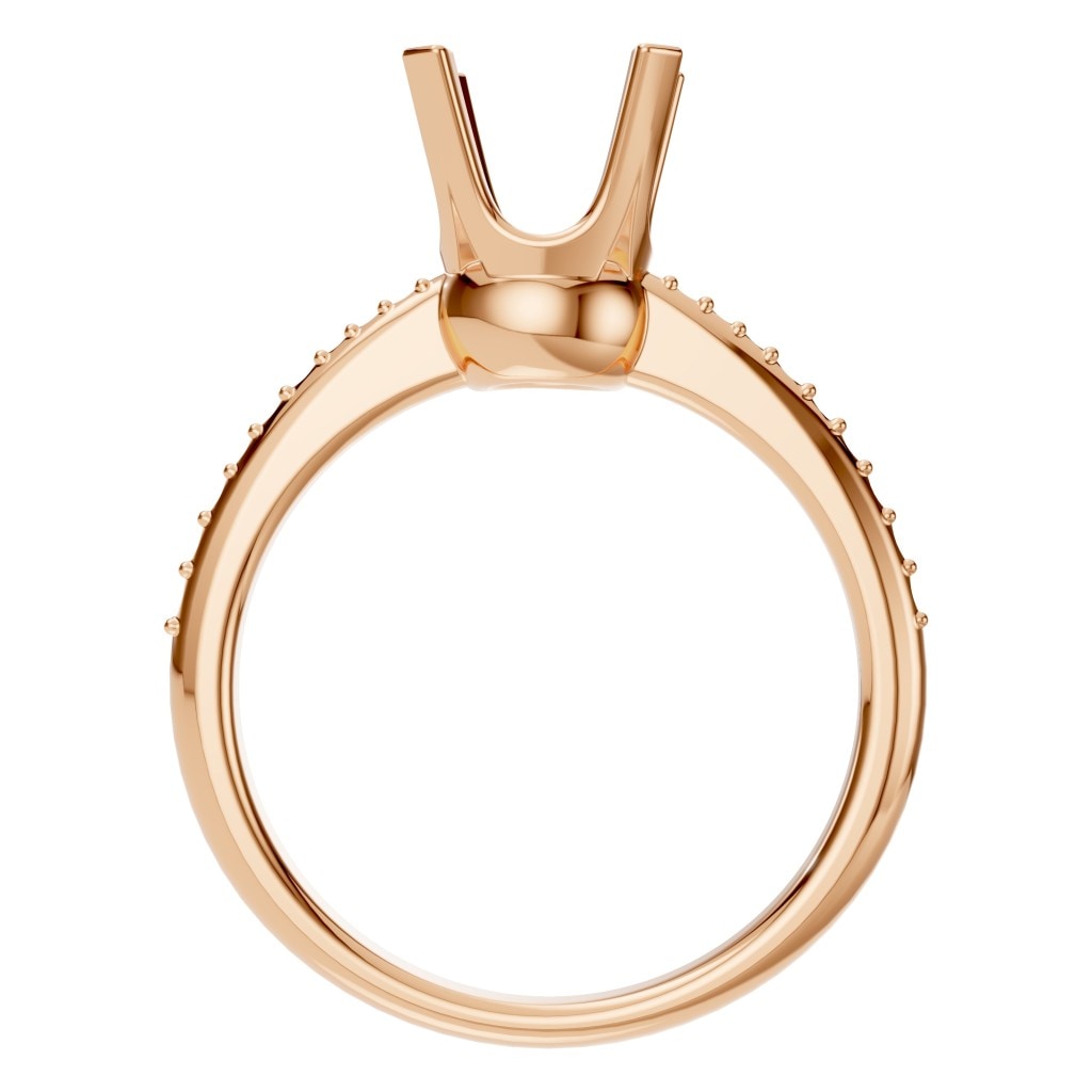RI-9510 Rose Gold Ring UNSET - Top View